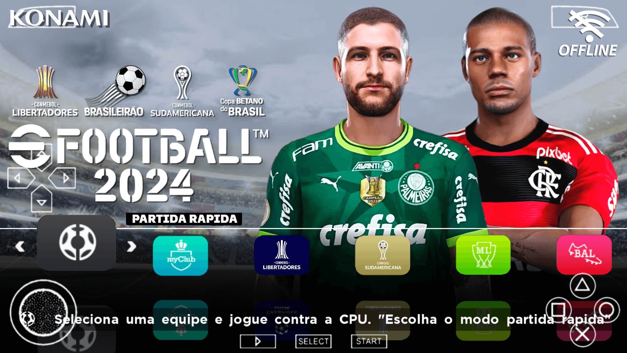 EFOOTBALL PES 2024 PSP ANDROID SULAMERICANO COM BRASILEIRÃO E COPA DO