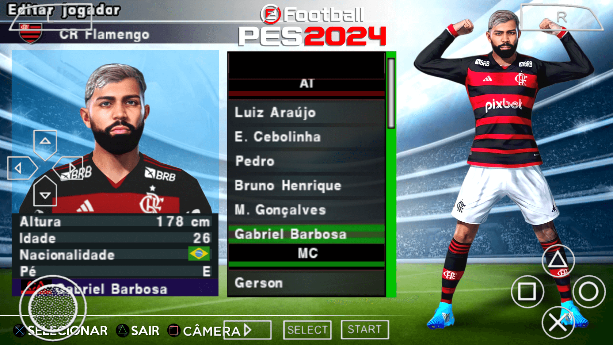 EFOOTBALL PES 2024 PPSSPP BRASILEIRÃO A+B E EUROPEUS ATUALIZADO ...