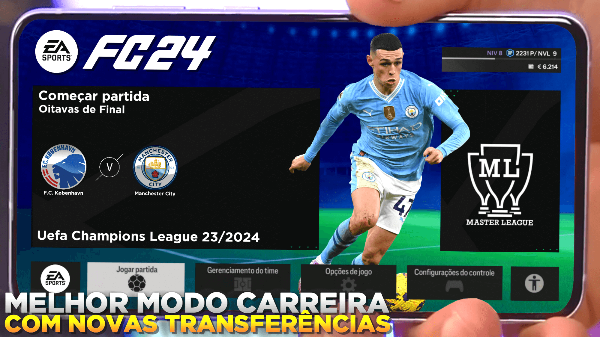 FIFA 14 MOD EA FC 2024 ANDROID ATUALIZADO COM KITS 23/24 GameDroid BR