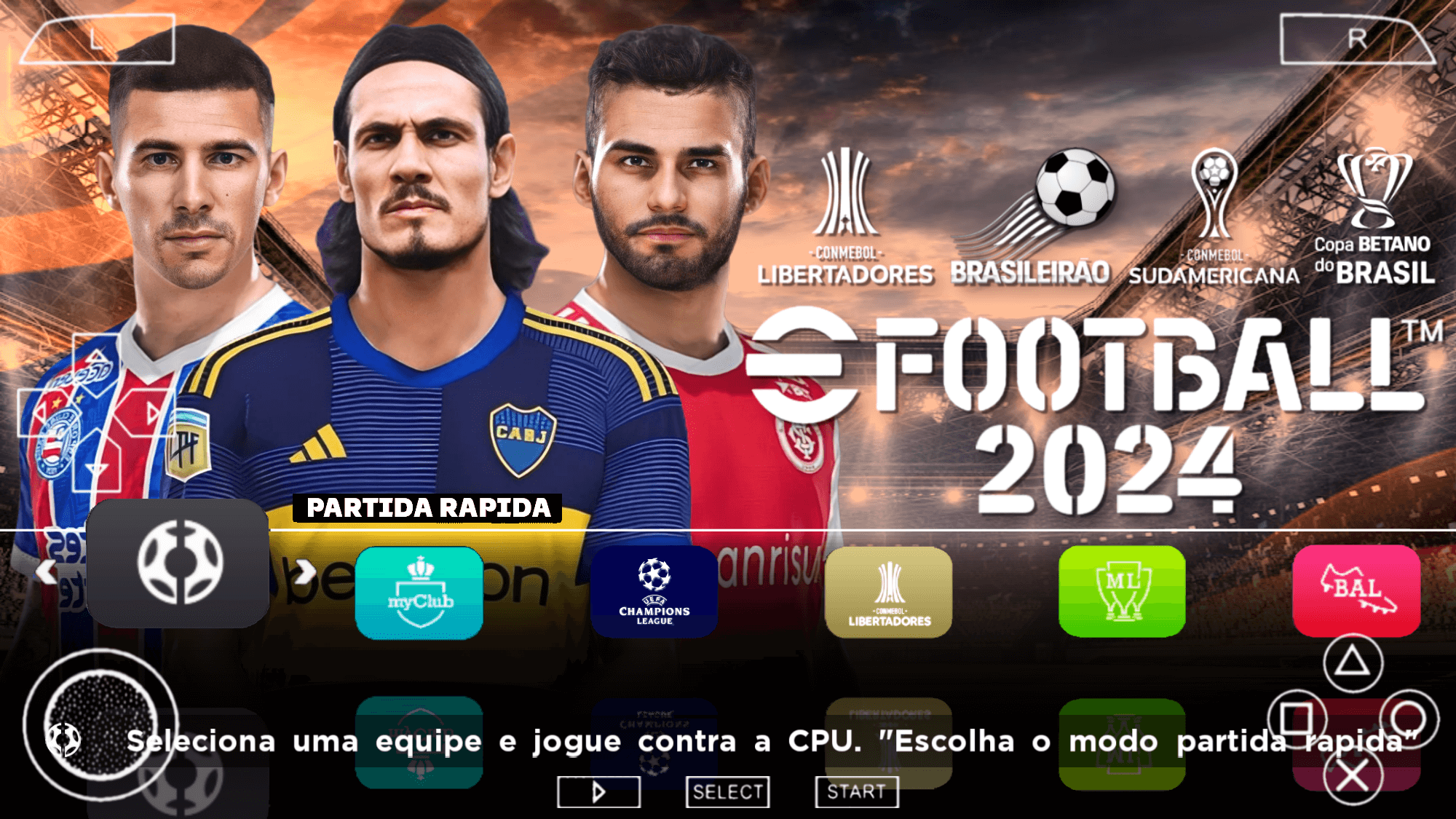 EFOOTBALL 2024 PPSSPP SUL-AMERICANO BRASILEIRÃO A+B E LIBERTADORES ...